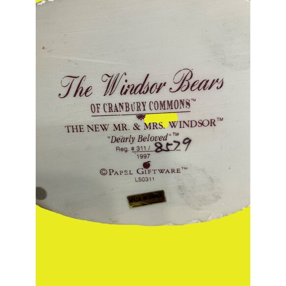 The Windsor Bears Of Cranbury Commons Mr. & Mrs. Windsor Wedding Figurine 1991 - Picture 10 of 11